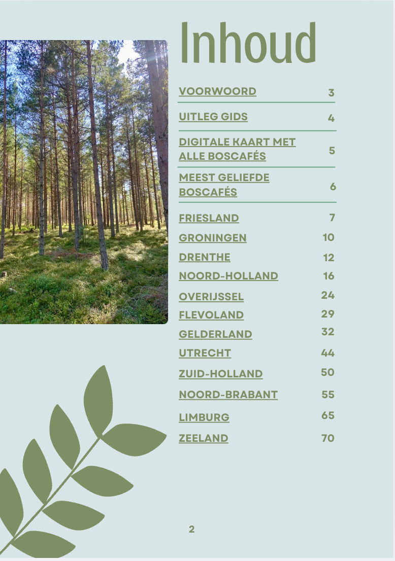 Gids met 200 bos- en natuurcafés