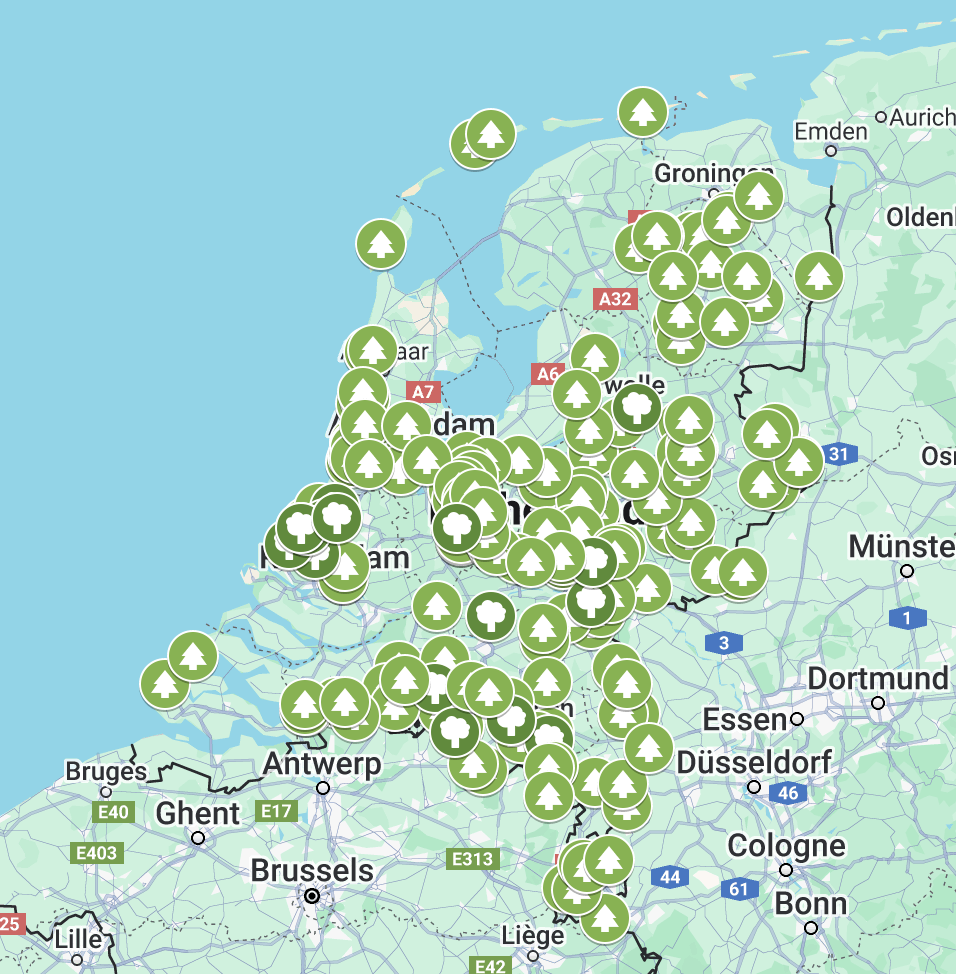 Gids met 200 bos- en natuurcafés